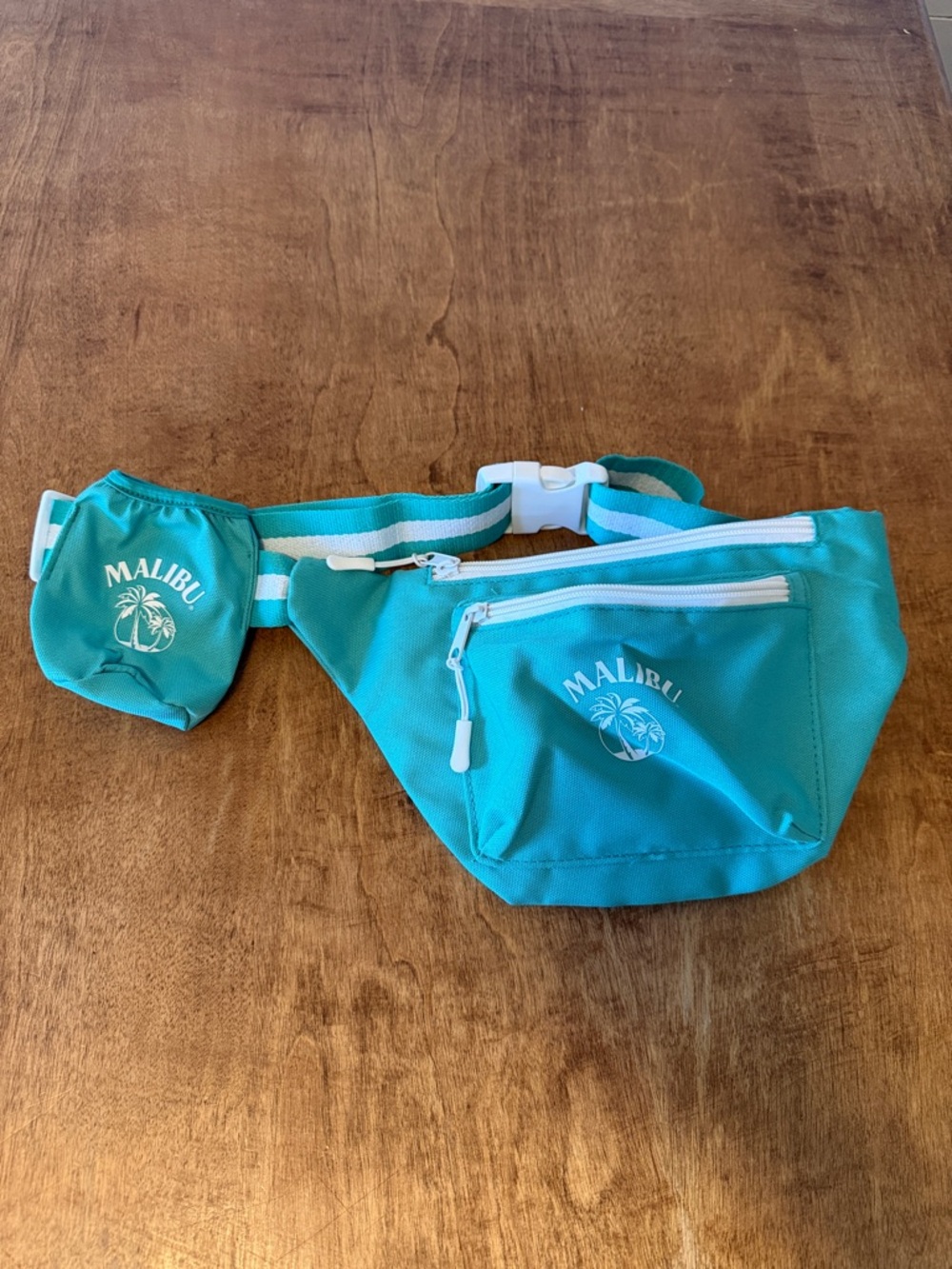 Malibu Teal Belt Bag with Palm Logo and Small Drink Holder